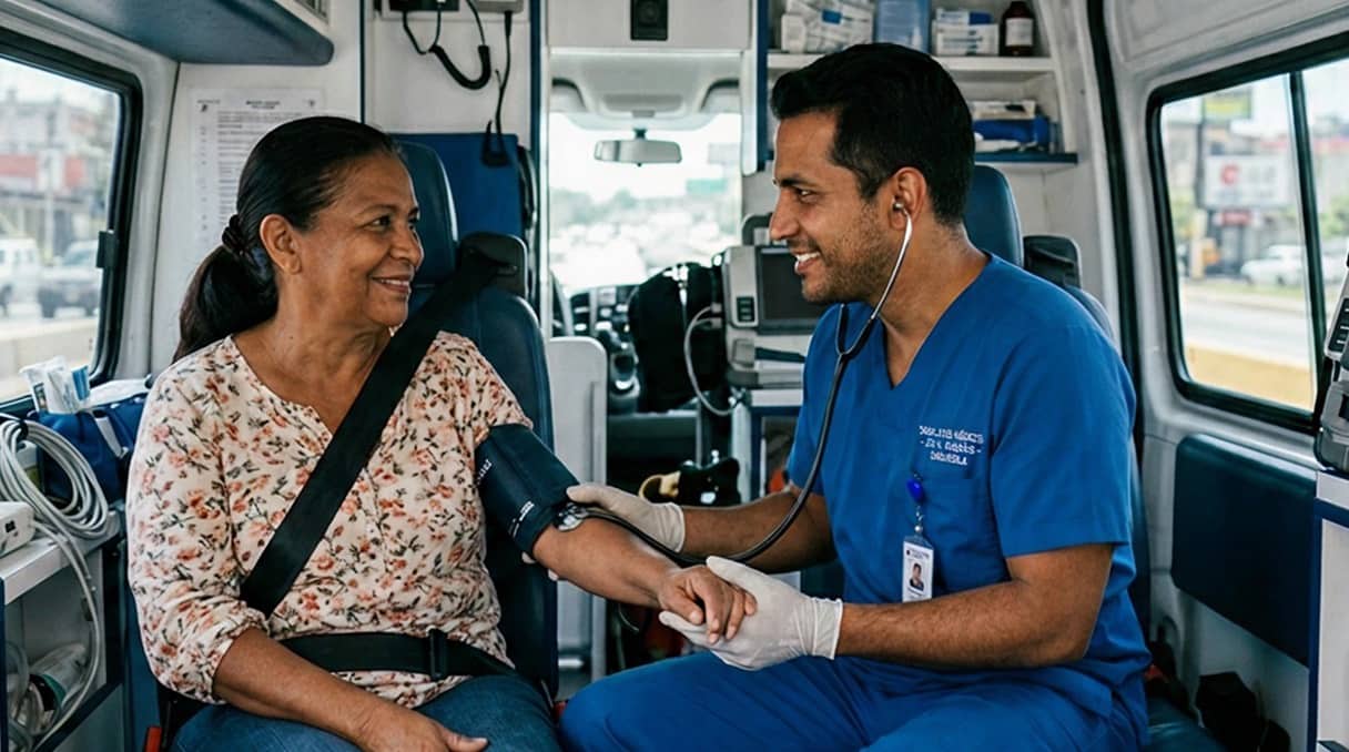 Ambulancia y equipo médico de MOBISALUD listos para atender en Venezuela